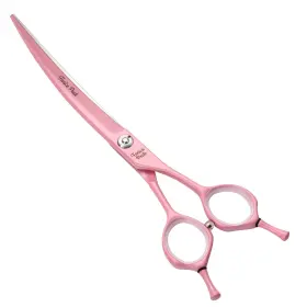 Femc-7-p Fenice Peak Curved Dog Grooming Scissors With Pink Color Coating 440c Stainle