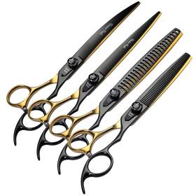 Fenice Peak X-hj-zuhe-7 7ftft Black And Gold Two-color Dog Grooming Scissors Set ... Fast Ship