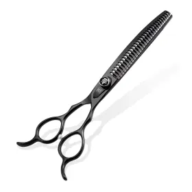 Wg75 Fenice Totem Dog Grooming Scissors 7.5 Inch Bright Black Professional Pet Curved Chunker Wg75 Fenice Totem Dog Grooming Scissors 7.5 Inch Bright Black Professional Pet Curved Chunker