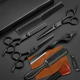 Fetinar 780854009663 11pcs Professional Hair Scissors Setstainless Steel Barber Supplies Including