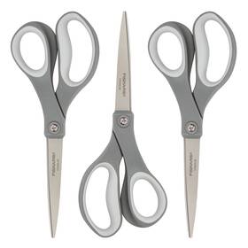 Fiskars 154090/ 1067265 8 Inch Titanium Softgrip Scissors Grey 3 Pack