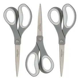 1067265 Fiskars 154090/ 8 Inch Titanium Softgrip Scissors Grey 3 Pack