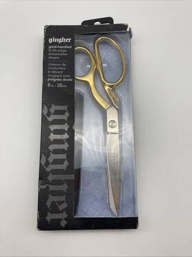 Fiskars 220780 Gingher 8 Inch Goldhandle Knife Edge Bent Trimmers