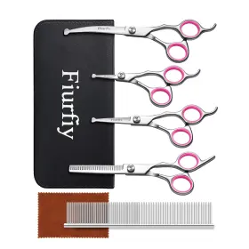 Zd-frky-ssq5 Fiurfiy Furry Professional Pet Grooming Scissors With Safety Round Heads Pink