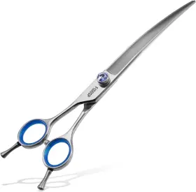 Fogosp 745746943654 Left Handed Curved Scissors For Dog Grooming 7 Inch Downward 7.0 Polish