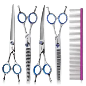 Fogosp 745746943739 Left Handed Dog Grooming Scissors Kit 8 In Professional Curved Thinning Strai