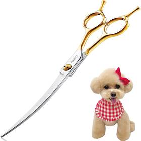 Fogosp 750226663984 Curved Dog Grooming Scissors Professional 7 Inch Shears For Dogs Pet Rig