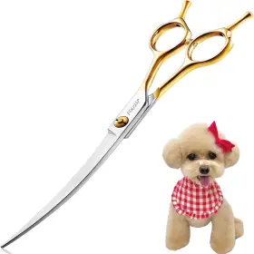 Fjdw-gd-75w Fogosp Curved Dog Grooming Scissors Professional 7.5 Inch Shears For Dogs Pet R