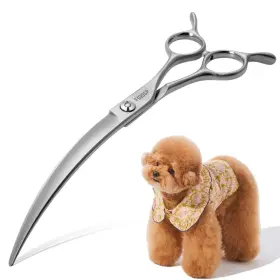 Fobc-7w Fogosp Professional 45 Curved Grooming Scissors For Dogs 7.0 In Big Arc She