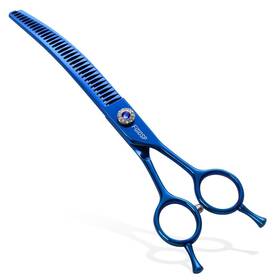 Fogosp Fobucc-7.25 Professional Curved Chunkers Shears Dog Grooming 7.25ftft Blue Thinning