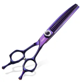 Foksc-7cc-purple Fogosp Professional Curved Chunkers Dog Grooming Scissors 7ftft Comb Thinning S