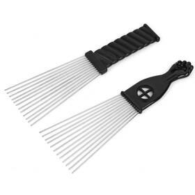 Folansy Fls-015-4 Afro Comb Metal African American Pick Hairdressing Styling Tool 2 Pack