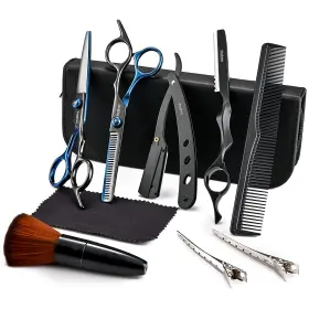 Usyjdtz001-blue Fozirut Barber Hair Cutting Scissors Set Professional Haircut Thinn