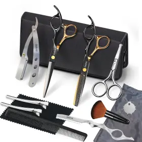 Usyjdtz003-gold Fozirut Professional Barber Scissors Hair Cutting Shears Kit Thinning