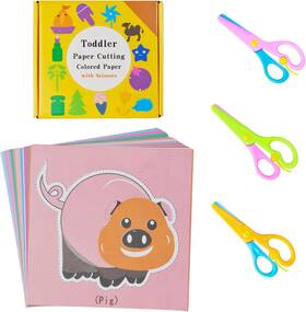 Fupaxn 711181680584 Set For Paper-cutting Diy Fun Safety Scissors Children - Plast