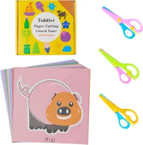 Fupaxn 711181680584 Set For Paper-cutting Diy Fun Safety Scissors Children - Plast