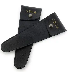 G.b.s 850001884150 Set Of 2 Leather Pouch Scissors Black