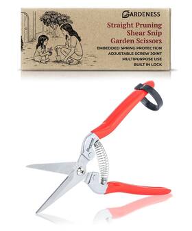Gardeness 711530670118 Pruning Shear Straight Snip 2pcs Stainless Steel Florist Sc