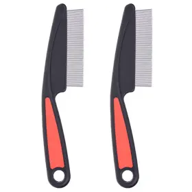 Ftc-0088 Gegong 2 Pcs Fine Tooth Combs No Skin Damage Stainless Steel High Strength Teeth Ha