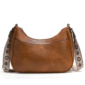 Amu030006br3 Gemiu Trendy Crossbody Purse For Women - Adjustable Shoulder Bag Brown With M