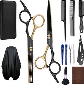Genpai 313105889877 14-piece Professional Hair Cutting Scissors Kit Stainless Steel Shears B
