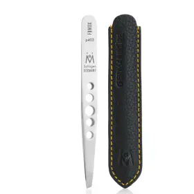85930e Germanikure Professional Perforated Slanted Tweezers - Finox Stainless Steel