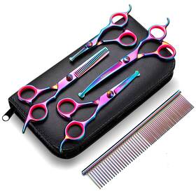 Gimars F0-u2o7-9l1h Professional 4cr Stainless Steel 6 In 1 Grooming Scissors For Dogs Wit