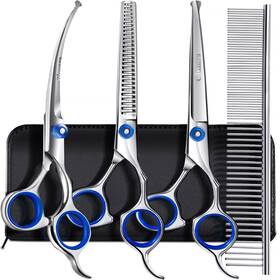 Gimars Gim-8765 Professional 5 In 1 Grooming Scissors For Dogs 4cr With Safety Round T