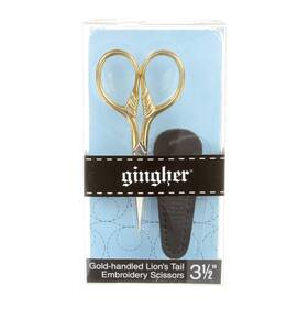 Gingher 01-005870 3.5 Inch Gold-handled Lions Tail Embroidery Scissors