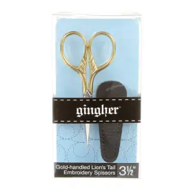 01-005870 Gingher 3.5 Inch Gold-handled Lions Tail Embroidery Scissors
