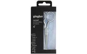 Gingher 220170 Curved Embroidery Scissors 4 Inch -with Leather Sheath