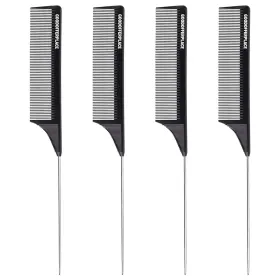 Gop608b Goodofferplace 4 Pcs Rat Tail Combs Parting Rattail Teasing Fine Tooth Comb With Metal