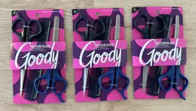Goody 041457081761 Lot Of 6.5 Inch Stainless Steel Hair Scissor Set Shears-thinning Shears-comb