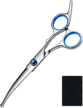Goritz 736879492119 Dog Grooming Scissors Curved Shears Set Rounded Trimming For