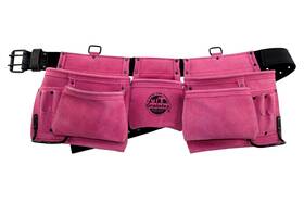 Graintex Ds2015 11 Pocket Professional Suede Leather Tool Belt/tool Bag Pink