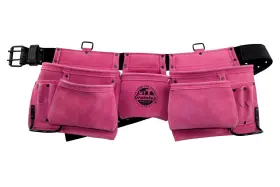Ds2015 Graintex 11 Pocket Professional Suede Leather Tool Belt/tool Bag Pink