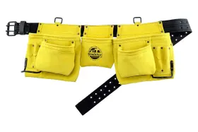 Ds2219 Graintex 11 Pocket Professional Suede Leather Tool Belt/tool Bag Yello
