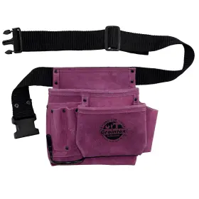 Ss2293 Graintex 5 Pocket Suede Leather Tool Belt/bag Purple Multipurpose