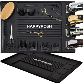 Hp0001blk Happyposh Magnetic Barber Mat Mats For Clippers Barbershop Salon Pad Stati