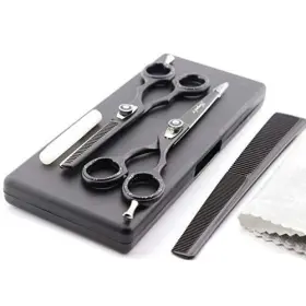 Haryali London 056174673293 Black Hairdressers Professional 6 Inch Hairdressing Barber Scissors Set Textu