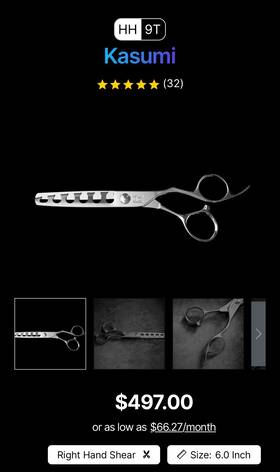 Hattori Hanzo Hh9t Unused 6 Inch Kasumi Shears Right Handed Deep Texture Tool