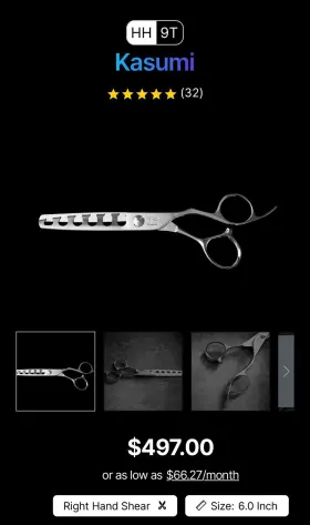 Hh9t Hattori Hanzo Unused 6 Inch Kasumi Shears Right Handed Deep Texture Tool