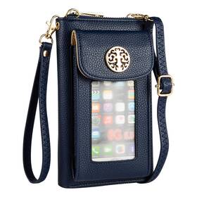 Heaye 781621530212 Small Crossbody Purse Cell Phone Wristlet Wallet For Women Rfid Middle Navy