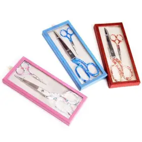 Hemline 099446031280 Floral Handle Scrissor Gift Set In Blue Green 4ft X 6ft