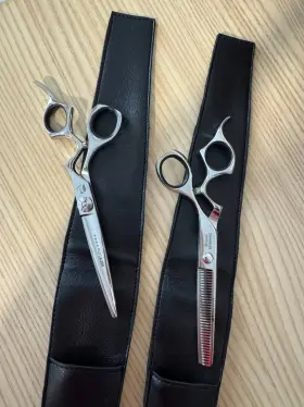 4074489383 Hitline Professional Hair Cutting And Thinning Scissors Set With Combs Clips Case