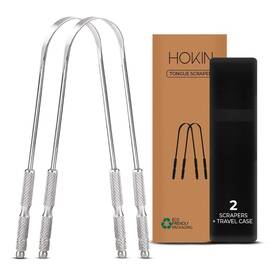 Hokin 060900971027 Tongue Scraper For Adults By 2pcs Oral Care Pack Stainless Steel Tong