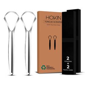 Hokin 060900971058 Tongue Scraper For Adults With Travel Cases 2pcs Oral Care Pack - 100