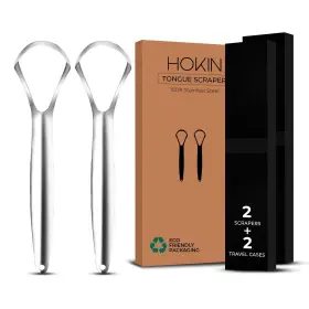 Hokin 060900971058 Tongue Scraper For Adults With Travel Cases 2pcs Oral Care Pack - 100