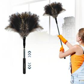 Holyenten 610321972650 Extendable Feather Duster - 47 Inches Fluffy Long Handle Reusable Dus