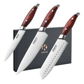 Ikruto Tc2007-3 3-piece Chef Knife Set Ultra-sharp High Carbon Stainless Steel Blades Wi